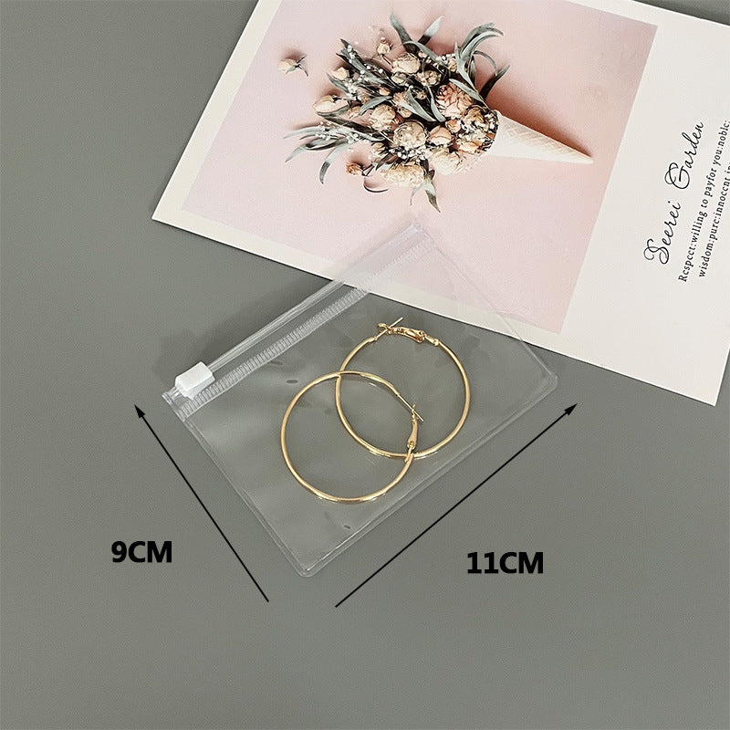 Spot Transparent PVC Jewelry Zipper Bag Earrings Jewelry Cosmetics Earrings Necklace Storage Bag Organizing Packaging Bag