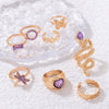 1 Set Fashion Snake Dragonfly Butterfly Alloy Plating Inlay Rhinestones Women's Unisex Rings