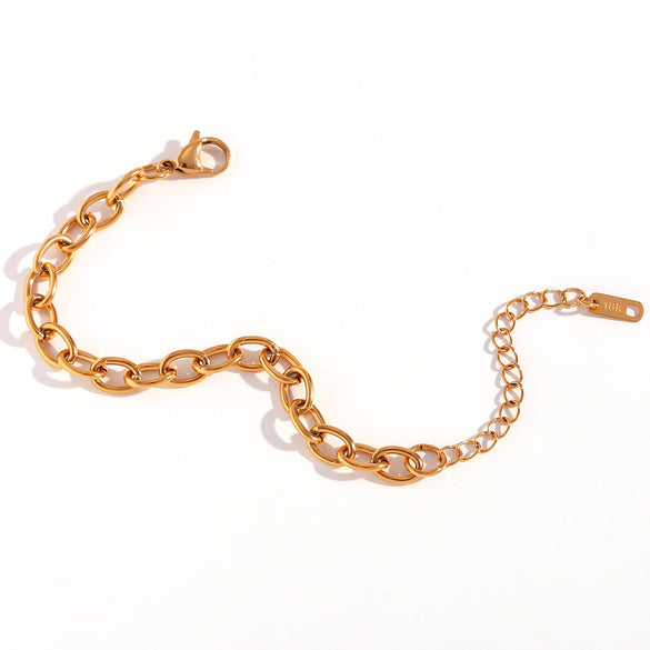 Minimalist Women Geometric Stainless Steel 18K Gold Plated Anklets