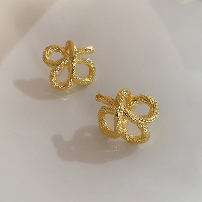 1 Pair Elegant Bow Knot Alloy Ear Studs