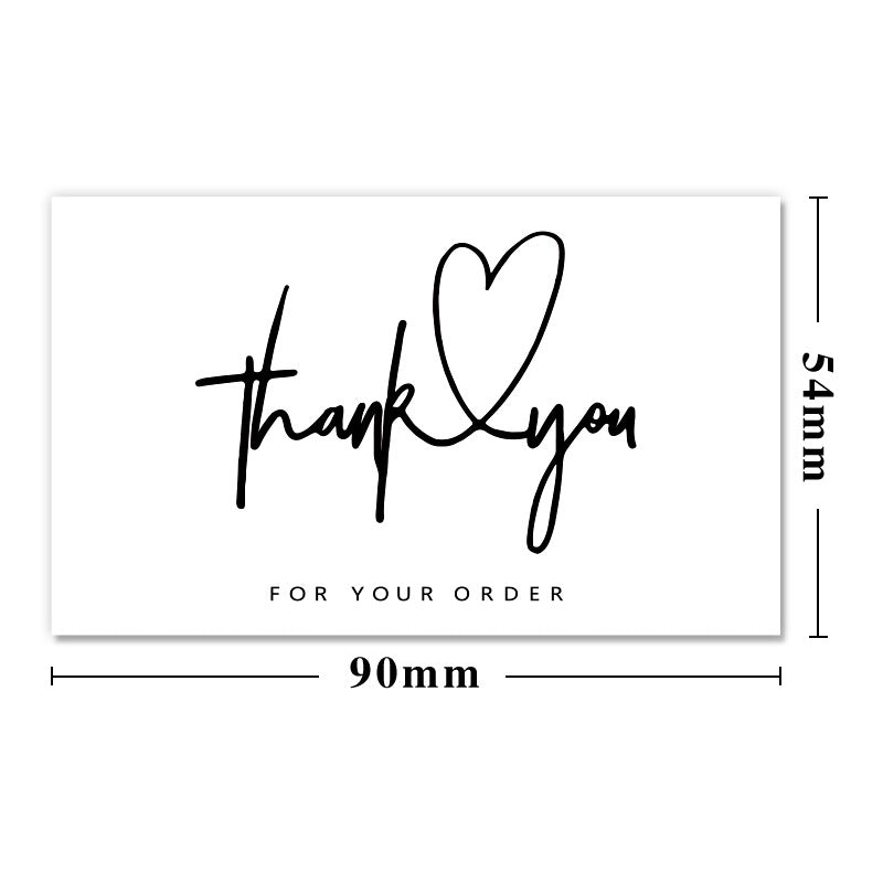 wholesale white thank you card thank you gift card simple gift packaging greeting card coated paper card