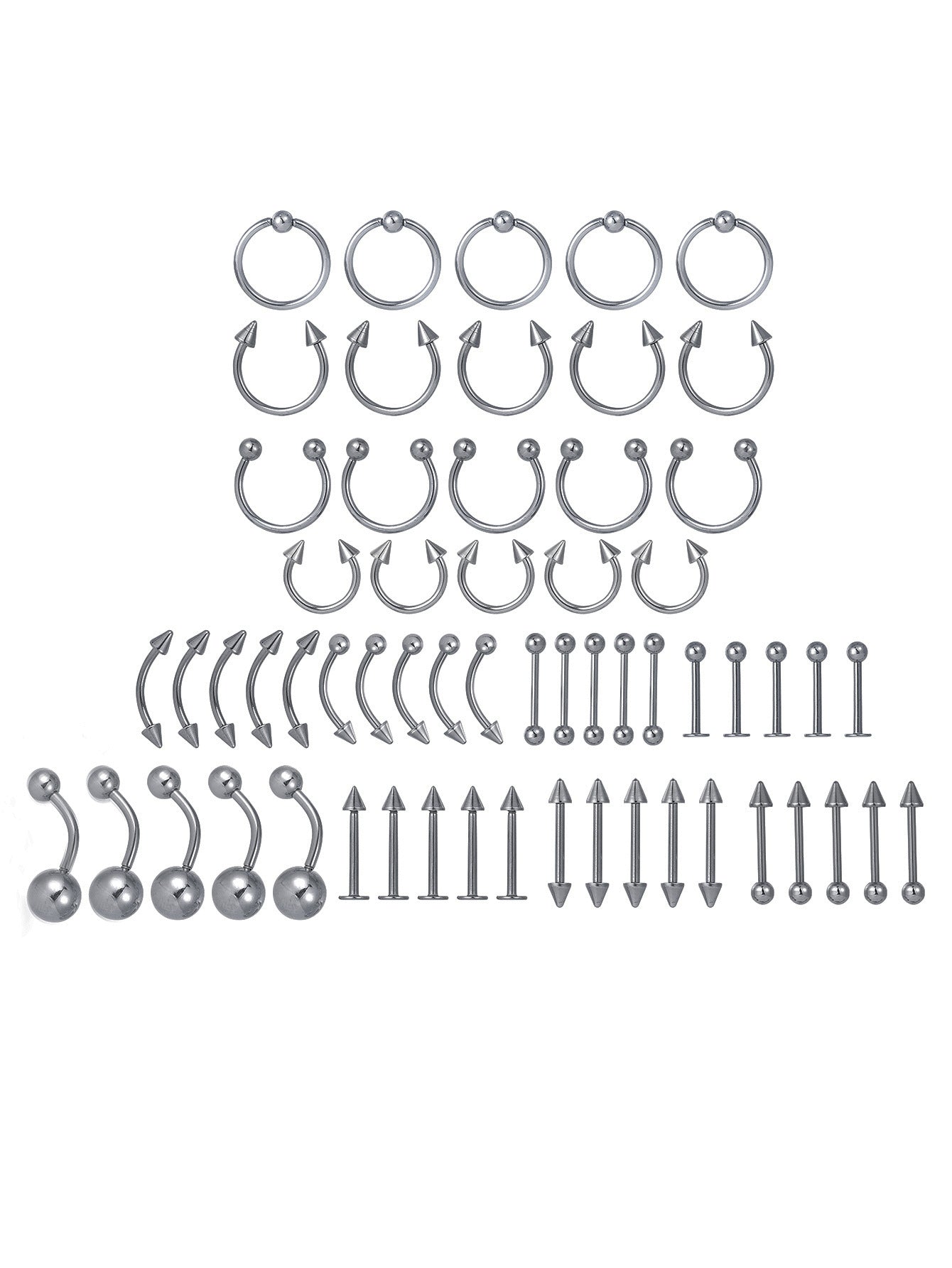 Stainless Steel Labret Nose Ring 60 Sets  Sales Accessories Nose Stud Piercing Jewelry Europe And America Cross Border Supply