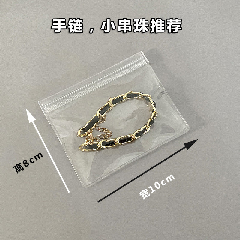 Portable Small Jewelry Earrings Bracelet Storage and Finishing Transparent Plastic PVC Ziplock Bag Jewelry INS Sealed Bag