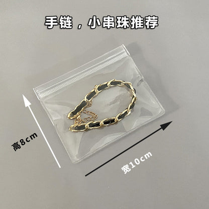 Small Jewelry Earrings Bracelet Storage and Finishing Transparent Plastic PVC Ziplock Bag Jewelry INS Sealed Bag Portable