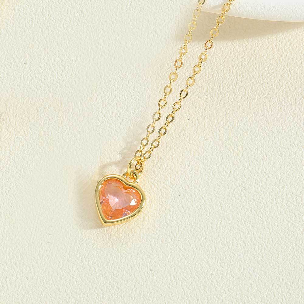 Cross-border exclusive for zircon love fashion OL pendant clavicle chain independent station new heart design versatile necklace women