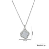 Quadrilateral Titanium Steel 18K Gold Plated Necklaces