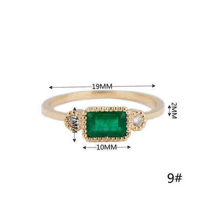 Retro Classic Green Zircon Copper Ring Wholesale Gooddiy