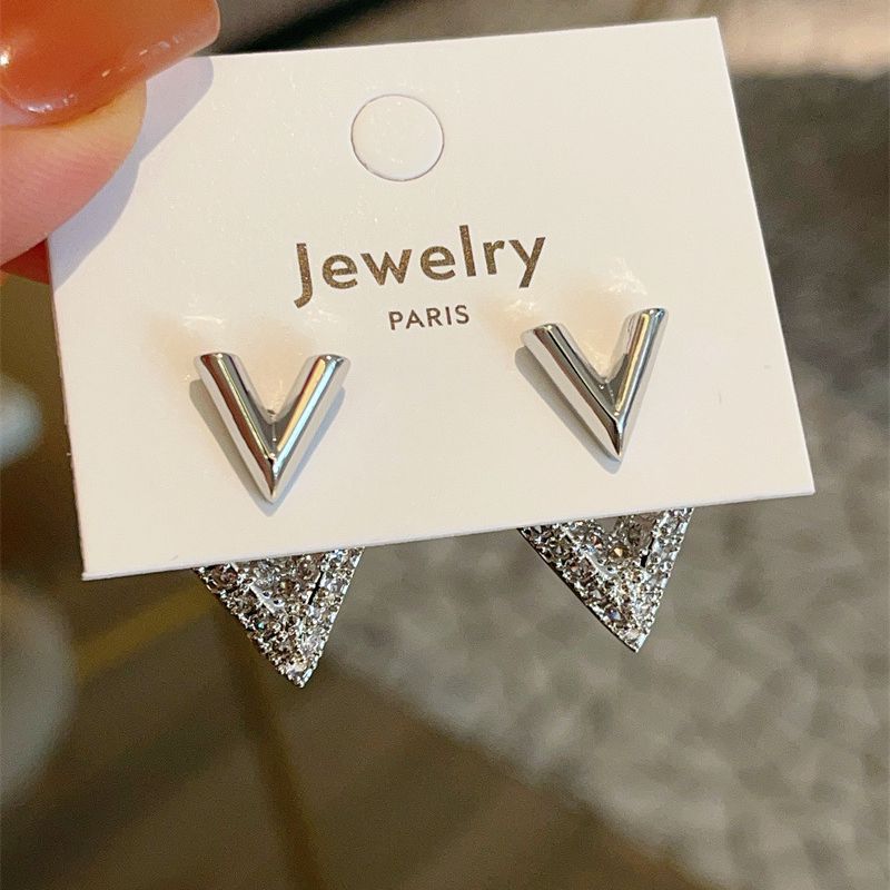 1 Pair Basic Classic Style Letter Plating Inlay Copper Zircon Ear Studs