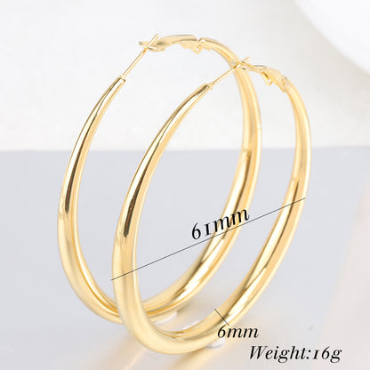 1 Pair Simple Style Solid Color Plating Titanium Steel Gold Plated Earrings