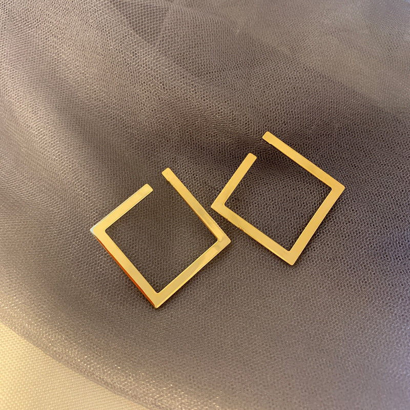 1 Pair Simple Style Square Copper Plating Gold Plated Ear Studs