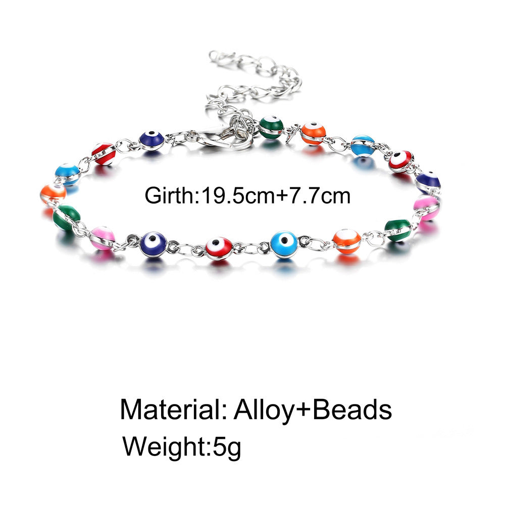 Novelty Eye Alloy Beaded Plating Anklet 1 Piece