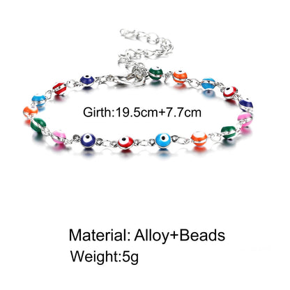 Novelty Eye Alloy Beaded Plating Anklet 1 Piece