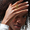 IG Style Asymmetrical Stainless Steel 18K Gold Plated Rings