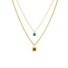 Fashion Square Titanium Steel Electroplating Necklaces
