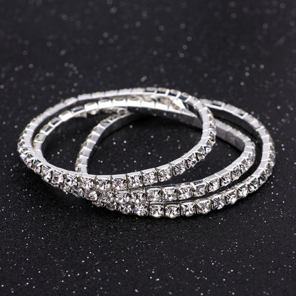 Simple Style Geometric Crystal Rhinestone Gem Bracelets