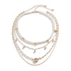 Vintage Style Geometric Round Letter Imitation Pearl Alloy Copper Plating Chain Women'S Double Layer Necklaces