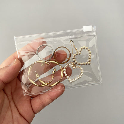 One piece, wholesale price, sealed bag, bracelet, jewelry, PVC jewelry bag, Wenwan earrings, storage, transparent plastic self-sealing bag.