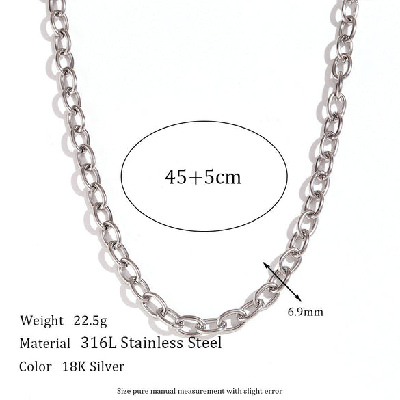Minimalist Stripe Geometric Stainless Steel Electroplating Necklaces