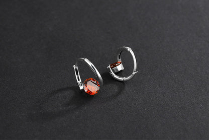 1 Pair Simple Style Geometric Inlay Sterling Silver Zircon Earrings