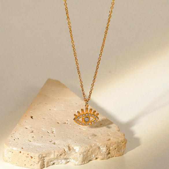 Fashion Geometric Devil's Eye Stainless Steel Titanium Steel Plating Gold Plated Necklace
