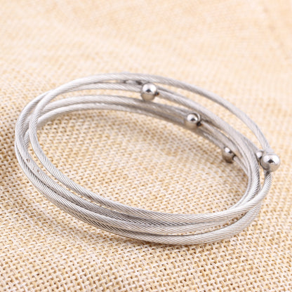 Titanium Steel Simple Style Geometric Bangle