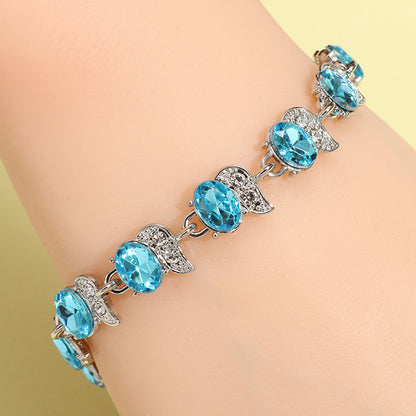 Sweet Color Block Alloy Plating Inlay Zircon Women's Bracelets