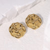 Minimalist Round Geometric Stainless Steel Electroplating Stud Earrings