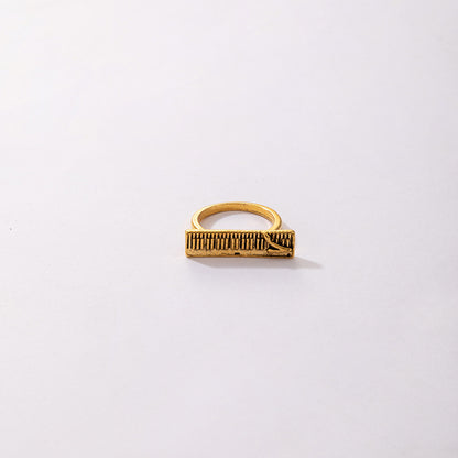 Cross-border European And American Simple Geometric Letter Animal Fish Mushroom Love Single Ring