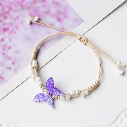 Fashion Butterfly Alloy Beaded Women's Bracelets