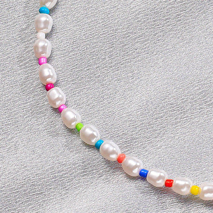 Bohemian Creative Geometric Colorful Beads Pearl Short Necklace Wholesale Gooddiy