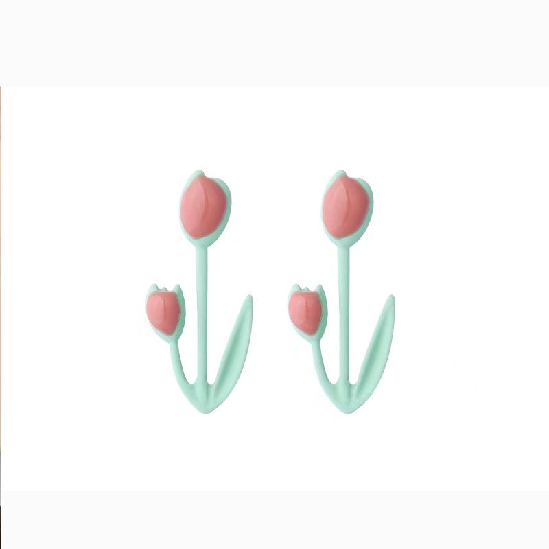 1 Pair Sweet Flower Metal Plating Women's Ear Studs