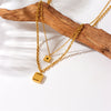 Fashion Square Titanium Steel Electroplating Necklaces