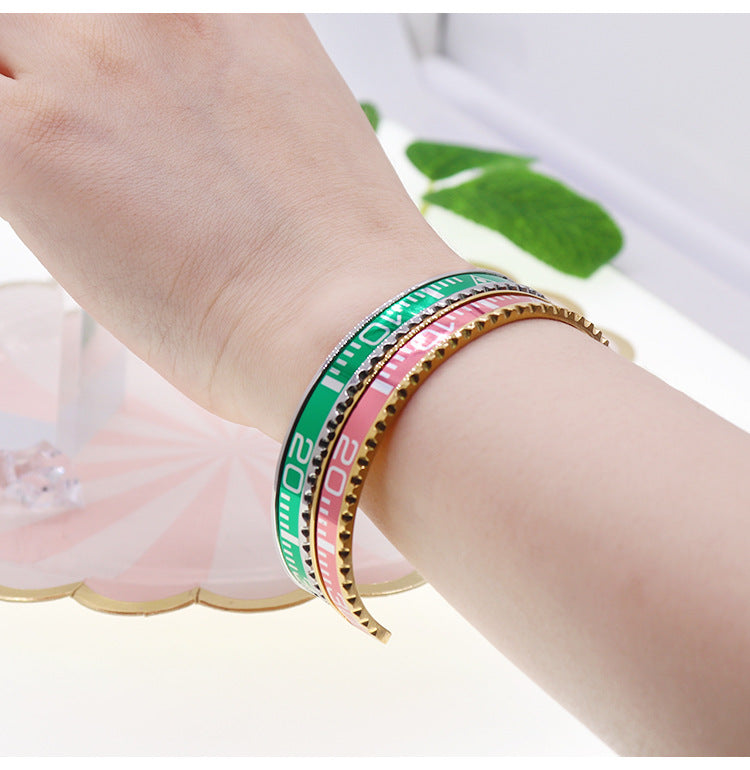 Fashion C Shape Stainless Steel Plating Bangle