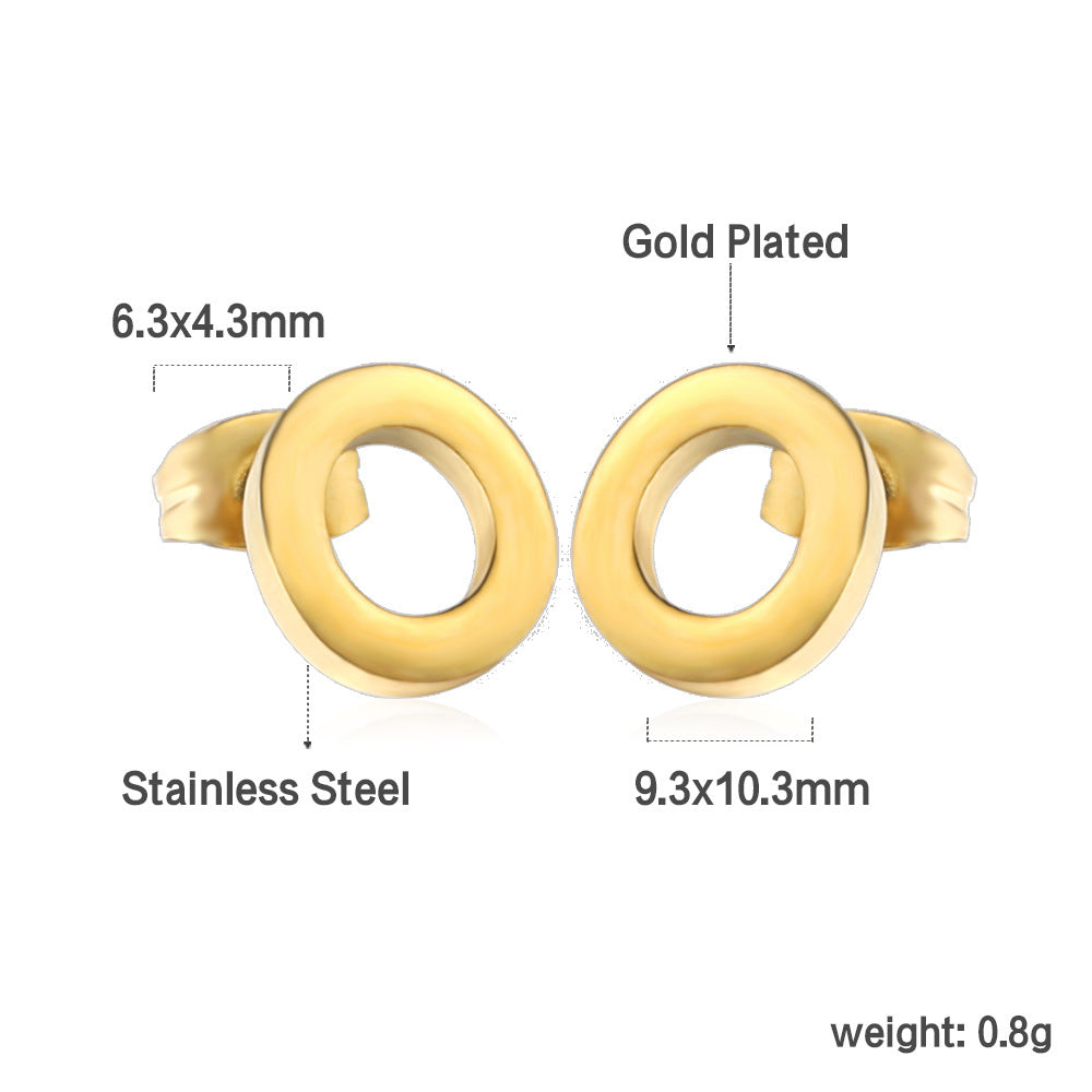 1 Pair Simple Style Letter Plating Stainless Steel Ear Studs