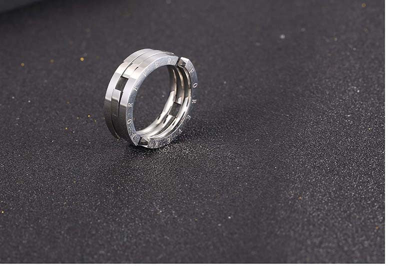 Simple Style Geometric Titanium Steel Polishing Rings