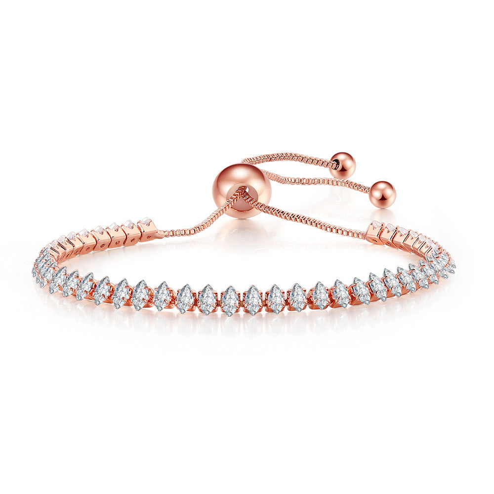 Simple Style Eye Copper Inlay Zircon Bracelets 1 Piece