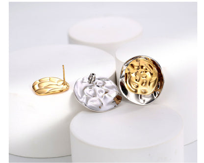 Fashion Round Copper Plating Ear Studs 1 Pair