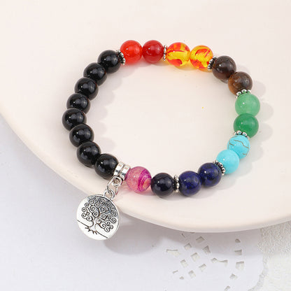 Fashion Colorful Bead Tree Of Life Alloy Bracelet Wholesale