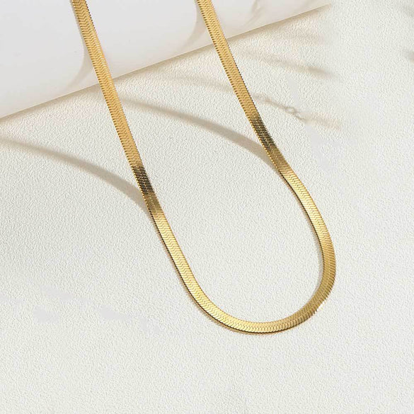 Cross-border popular copper-plated 14K real gold water ripple clavicle chain literary retro Internet celebrity with the same versatile personality necklace