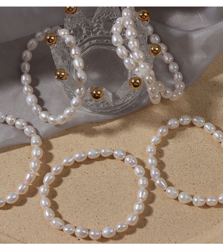 Simple Style Solid Color Pearl Beaded Bracelets 1 Piece