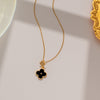 Quadrilateral Geometric Titanium Steel 18K Gold Plated Necklaces