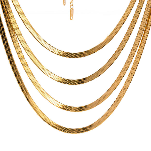 IG Style Stripe Geometric Stainless Steel 18K Gold Plated Necklaces