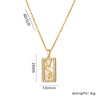 Korean Quadrilateral Geometric Titanium Steel 18K Gold Plated Necklaces