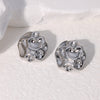 Minimalist Round Geometric Stainless Steel Electroplating Stud Earrings