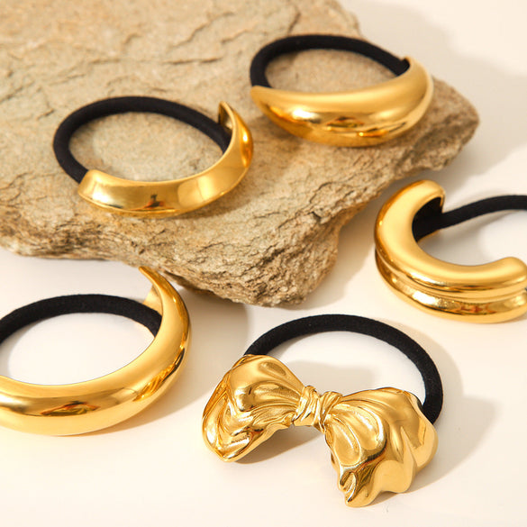 IG Style Bowknot Stainless Steel Electroplating Hair Ties