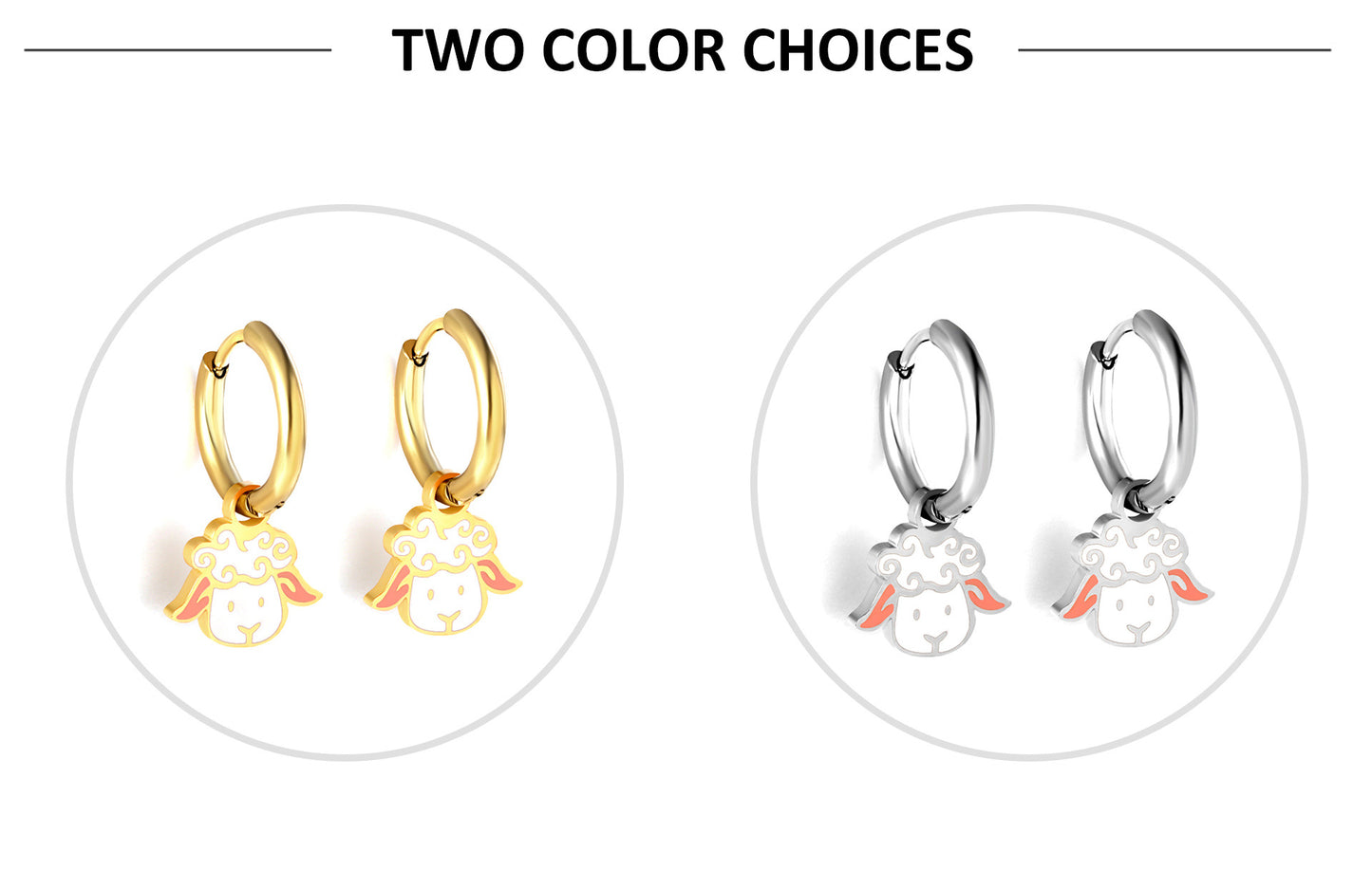 Fashion Animal Stainless Steel Plating Dangling Earrings 1 Pair