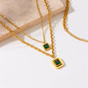 Fashion Square Titanium Steel Electroplating Necklaces