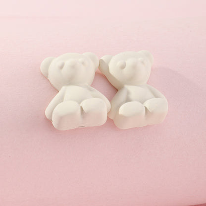 Ez3806 Nizhu New Ins Sweet Cool Teddy Bear Ear Studs Earrings Lovely Soft Cute Colorful Bear Earrings