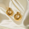 Maillard Circle Stainless Steel 18K Gold Plated Earrings
