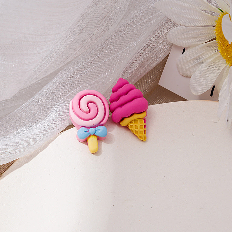 1 Pair Cartoon Style Animal Candy Strawberry Asymmetrical Plastic Ear Studs